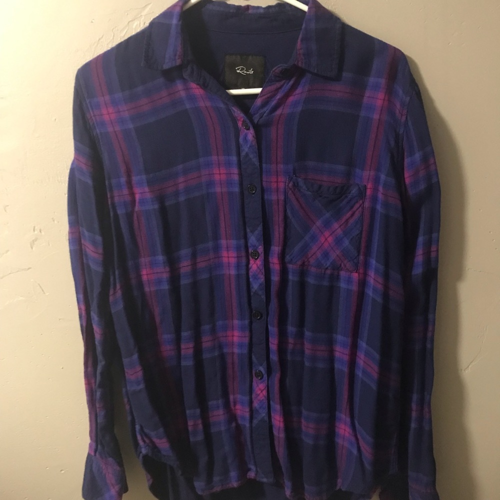 Rails oversized plaid button up